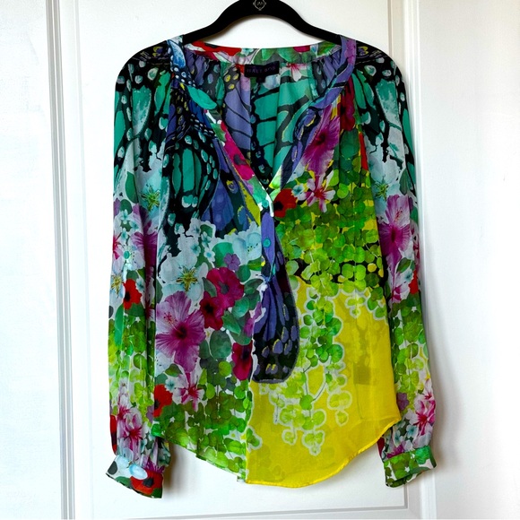 Beautiful Hale Bob Silk Print Blouse Top, Sz S - Picture 1 of 12
